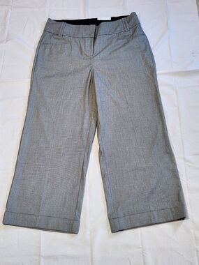 14 Petite Lane Bryant Gray Wide-Leg Cropped Dress Capris